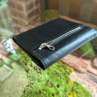 PRADA Lambskin Nylon Bifold Triangle Enamel Wallet