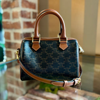 CELINE Triomphe Brown Boston Bag