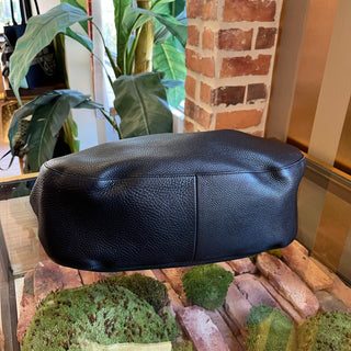 GUCCI Twill Black Grained Leather Hobo Bag