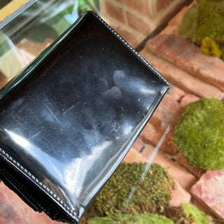 SALVATORE FERRAGAMO Vara Bow Black Patent Leather Clutch Bag