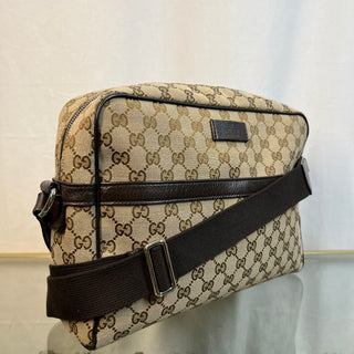 GUCCI GG Supreme Web  Dark Brown Messenger