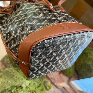 GOYARD Petite Flot Black Goyardine Canvas Bucket Bag