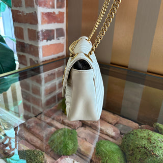 GUCCI White Double G Marmont Crossbody