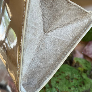 JIMMY CHOO Milla Beige Patent Leather Clutch