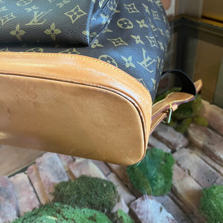 LOUIS VUITTON Montsouris GM Brown Monogram Canvas Drawstring Backpack