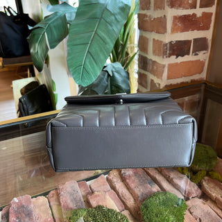 SAINT LAURENT Loulou Storm Gray Y-Quilted Calfskin Leather Shoulder Bag