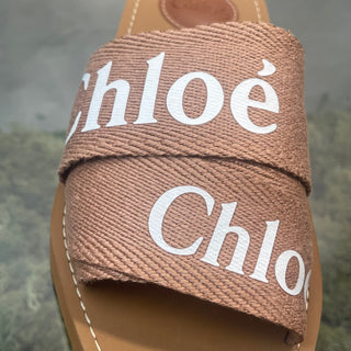 CHLOE Woody Mule Beige Slide Sandals SZ 37