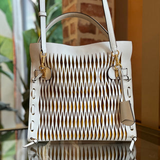 TORY BURCH Lee Radziwill Cutout Double Leather Tote Bag
