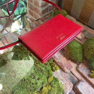 GUCCI Swing Red Dollar Calfskin Wallet On Strap Crossbody Bag
