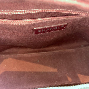 CHANEL Black/White Woven Lambskin Leather Bowling Bag