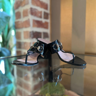 GUCCI Black Patent Leather Horsebit Sandals SZ 36 (US 6)