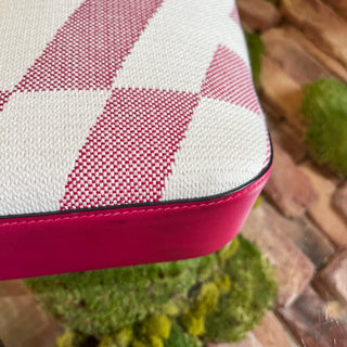 HERMES Ambre PM Framboise Toile H Veau Swift Tote