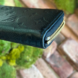 LOUIS VUITTON Clemence Black Monogram Empriente Leather Wallet