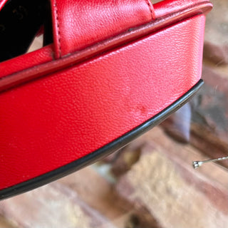 SAINT LAURENT Red Leather Heels w/Bow SZ 39 (US 9)