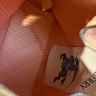 BURBERRY Mini Peg Sherbert Knitted Check Canvas Bag