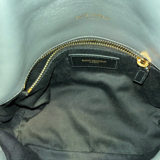 SAINT LAURENT Toy Gray Nappa Lambskin Puffer Shoulder Bag