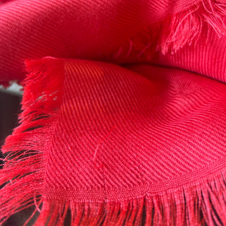 LOUIS VUITTON Silk & Wool Monogram Shawl Bright Red Orange