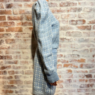 LOVESHACKFANCY Daughter Blue Tweed Crop Cardigan Callington Skirt Set SZM