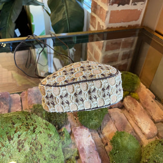 PRADA Mini Beige Metallic Brocade Evening Bag