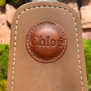 CHLOE White Woody Linen Ribbon Slip On Mule SZ 36 (US 6)