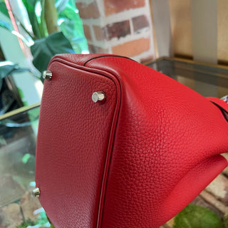 HERMÈS Picotin Lock 18 PM Rouge Casaque Taurillon Clemence Bag
