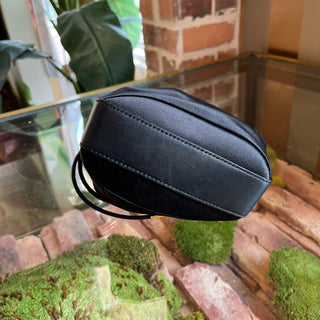 VERSACE Black Satin Small Bucket Bag