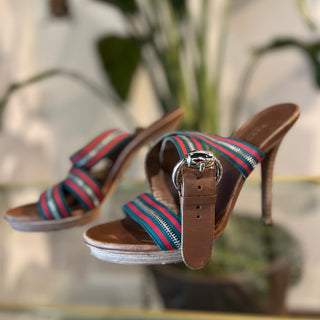 GUCCI  Zip Web Lifford Platform Sandals 36.5