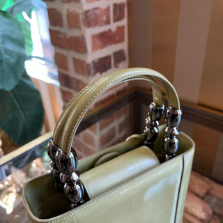 CHRISTIAN DIOR Malice Green Vintage Patent Leather Tote