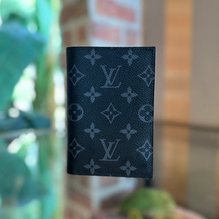 LOUIS VUITTON Passport Cover Black Monogram Eclipse Canvas Cover