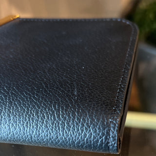 LOUIS VUITTON Monogram Canvas Black Leather Kimono Wallet