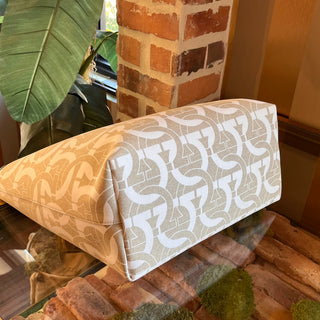 SALVATORE FERRAGAMO Gancini Travel Beige Canvas Tote Bag