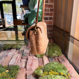 SAINT LAURENT Loulou Toy Beige Suede Shoulder Bag