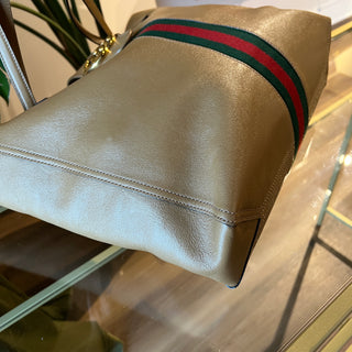 GUCCI Dahlia Medium Khaki Calfskin Tote Bag