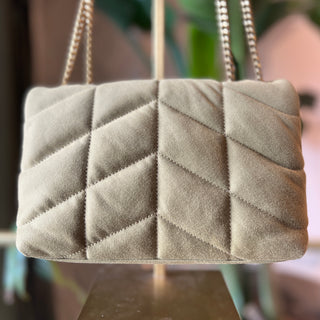 SAINT LAURENT Loulou Puffer Mini Quilted Canvas Shoulder Bag