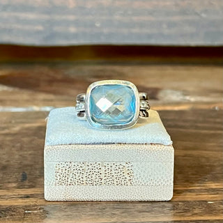 DAVID YURMAN Wellesley Blue Topaz Sterling Silver 925 Ring SZ5.5