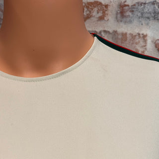 GUCCI Cream Web Stripe Viscose Knee-Length Dress SZ40(4US/S)