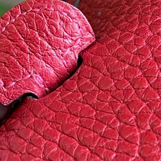 HERMES Evelyne TPM Red Clemence Leather Crossbody