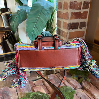 CHLOÉ Edith Day Multicolor Wool Tweed Fringe Satchel Bag