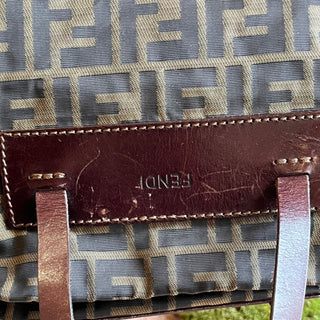 FENDI Brown Zucca Canvas Vintage Tote Bag