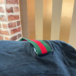 GUCCI Black Suede Duffle Bag