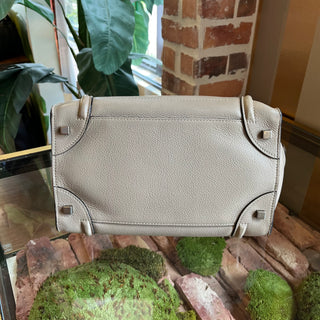 CELINE Luggage Mini Beige Drummed Calfskin Tote Bag