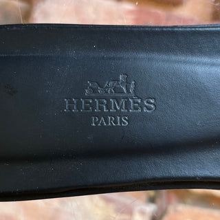HERMES Black Calfskin Leather Sandals SZ 38.5 (8.5 US)