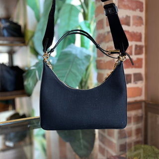 GIVENCHY Black Logo-Printed Canvas Shoulder Bag