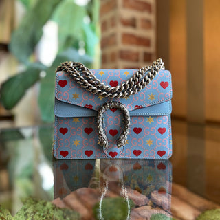 GUCCI Dionysus Mini Valentine's Day Exclusive Blue Calfskin Shoulder Bag