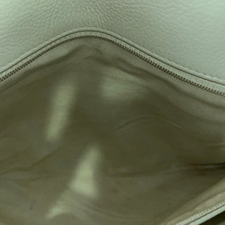 CHANEL Jumbo White Caviar Leather Single Flap Shoulder Bag