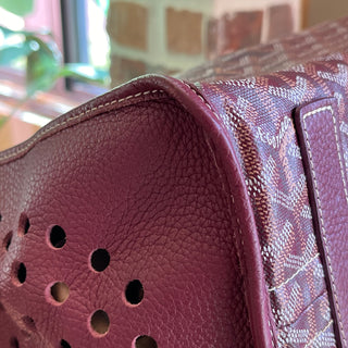 GOYARD Burgundy Chevroches Calfskin & Goyardine Canvas Sac Hardy Pet Carrier PM