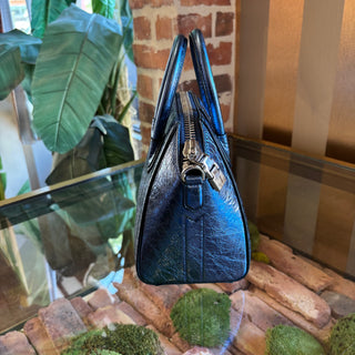 GIVENCHY Mini Antigona Blue Metallic Handbag