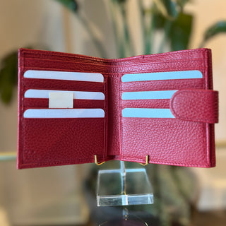 GUCCI Interlocking G Logo Red Dollar Compact Bi-Fold Wallet