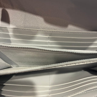 CHANEL Classic Gray Caviar Leather Long Wallet