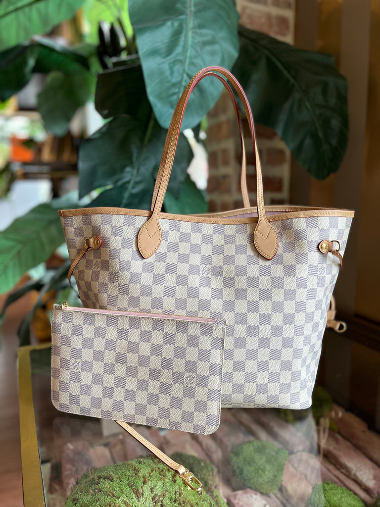 Louis Vuitton Damier Azur Canvas Neverfull MM Rose Ballerine - A World Of  Goods For You, LLC